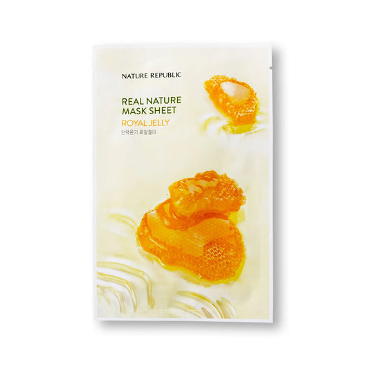 Masca de fata antirid cu laptisor de matca Real Nature Royal Jelly Mask Sheet 23ml